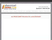 Tablet Screenshot of dentalsavingsclub.com